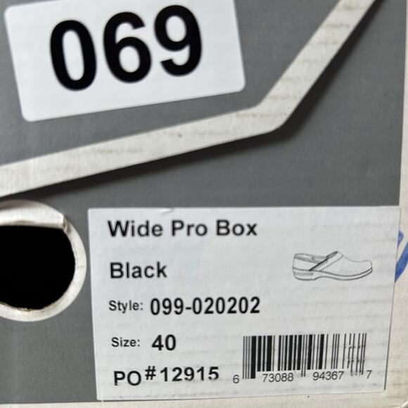 Dansko Wide Pro Box Clog Black Nursing Shoe Women 40/9.5 NWB Comfort Shoe - Picture 11 of 11